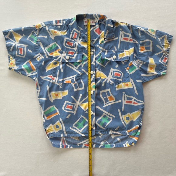 Vintage 90s Patterned Boscali Button Down Shirt - Petite - Picture 13 of 13